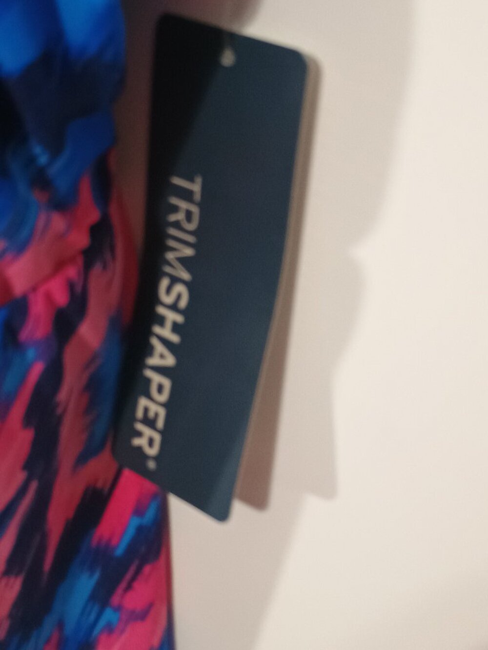 Trimshaper Blue Pink Tiered Tankini Top NWT Size 22W Abstract Print Shaping Swim - Picture 4 of 10